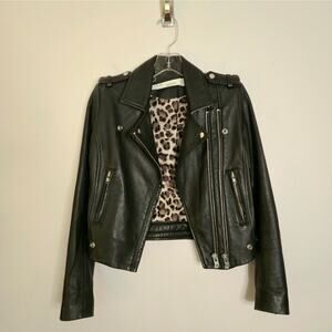 Edgy Chic Casual Capsule IRO Dylan Leather Moto Jacket Size 4 Rocker Wardrobe
